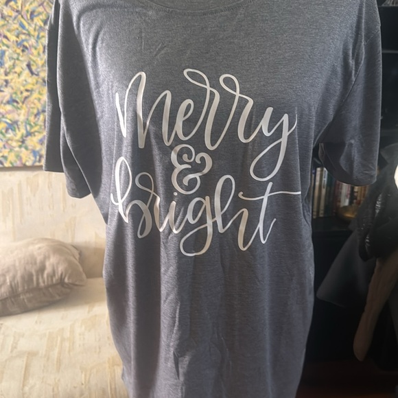 Merry and Bright Woman's Tee 2X - Picture 2 of 8